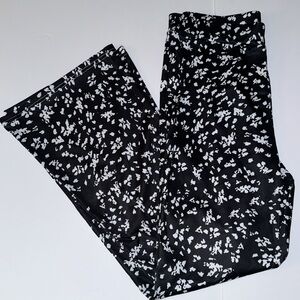 Black & White Flower Wide Leg Pants New